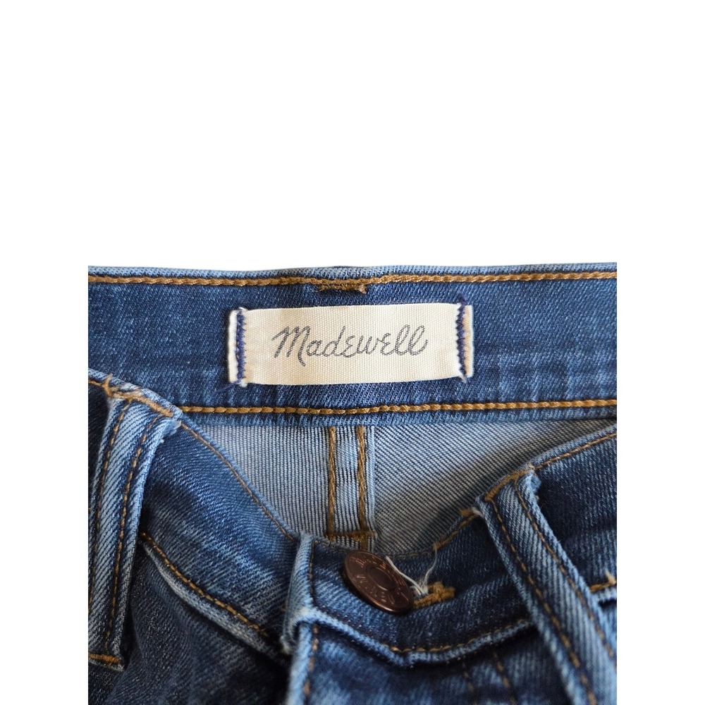 EUC Madewell 10 Inch High Rise Skinny Jeans Medium Blue Wash Denim Size 27 - Picture 3 of 5